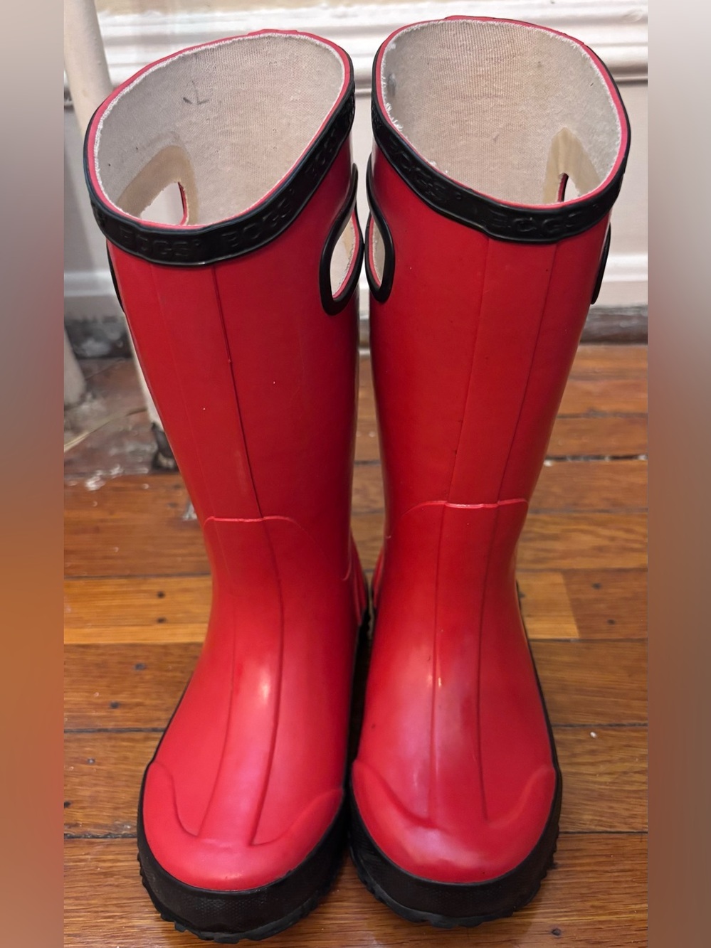 BOGS Kids Red Rain Boots Waterproof Youth Size 10